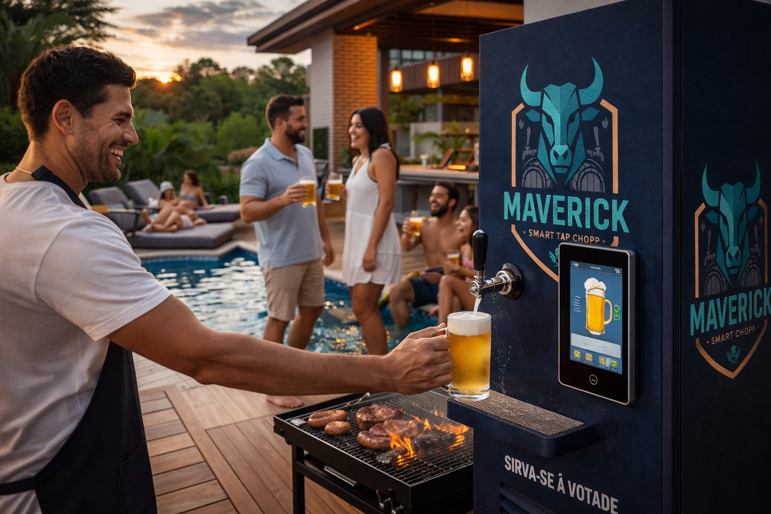Totem Maverick Smart Tap em uso